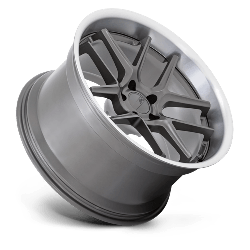 AR942 BISHOP 20X9.5 Matte Gunmetal with Machined Lip (Flow Formed Aluminum)